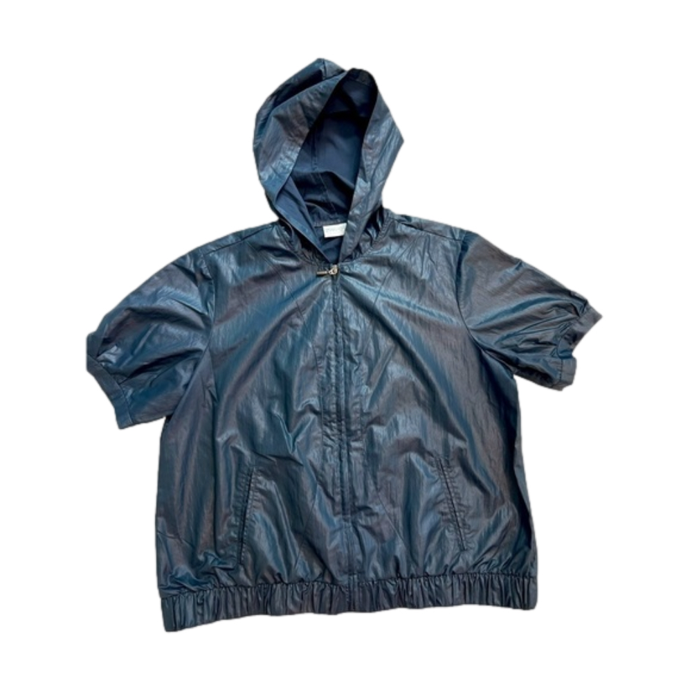 Zenergy by Chicos water resistant short sleeved hooded jacket sz 3